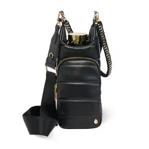 WANDERFULL Women's Vegan Leather Crossbody & Shoulder HydroBags - Reusable Tumbler Cup Drink Bottle for Coffee