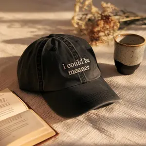 Embroidered I Could Be Meaner Baseball Hat (OTTO Cap), Spicy Attitude Baseball Hat, Sarcastic Hat, Funny Humor Hat, Sarcasm Hat, Funny Quote Hat
