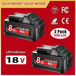 2Pack 18V 8.0Ah Replace for Milwaukee M18 Battery 48-11-1850 48-11-1840 48-11-1852 48-11-1815 Cordless Power Tools Lithium-Ion Battery