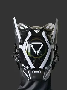 Cyberpunk Techwear Helmet, Comfortable Lightweight Mask with Mirror Visor, Halloween Cosplay & Party Prop, Fashion Accessories