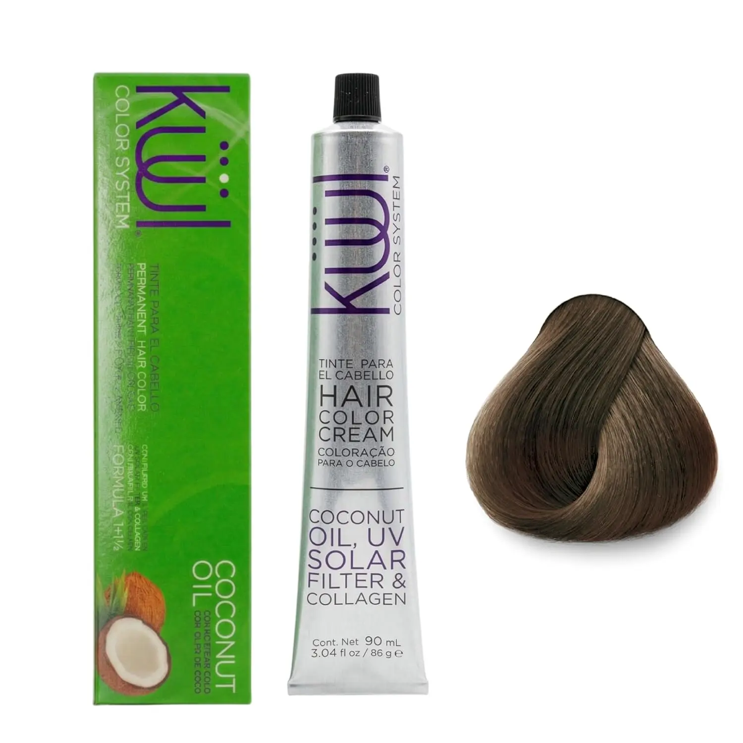 KUUL Color System  7.1 Ash Blonde Permanent Hair Color Cream – Professional Hair Dye, Gray Coverage, Long Lasting Color, 3.04 fl oz
