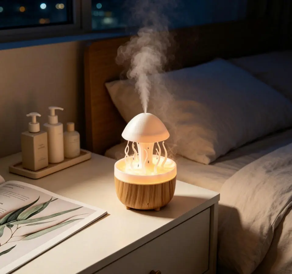 A Fun Jellyfish Humidifier with Ambient Lighting — Featuring a Dripping Water Effect to Aid Sleep and Soothe the Soul