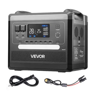 VEVOR Portable Power Station, 2400W 2160Wh Power Station Solar Generator with 10 Output Ports Adjustable Input Power, Expandable LiFePO4 Battery Backup for Home Camping RV (Solar Panel NOT Included)