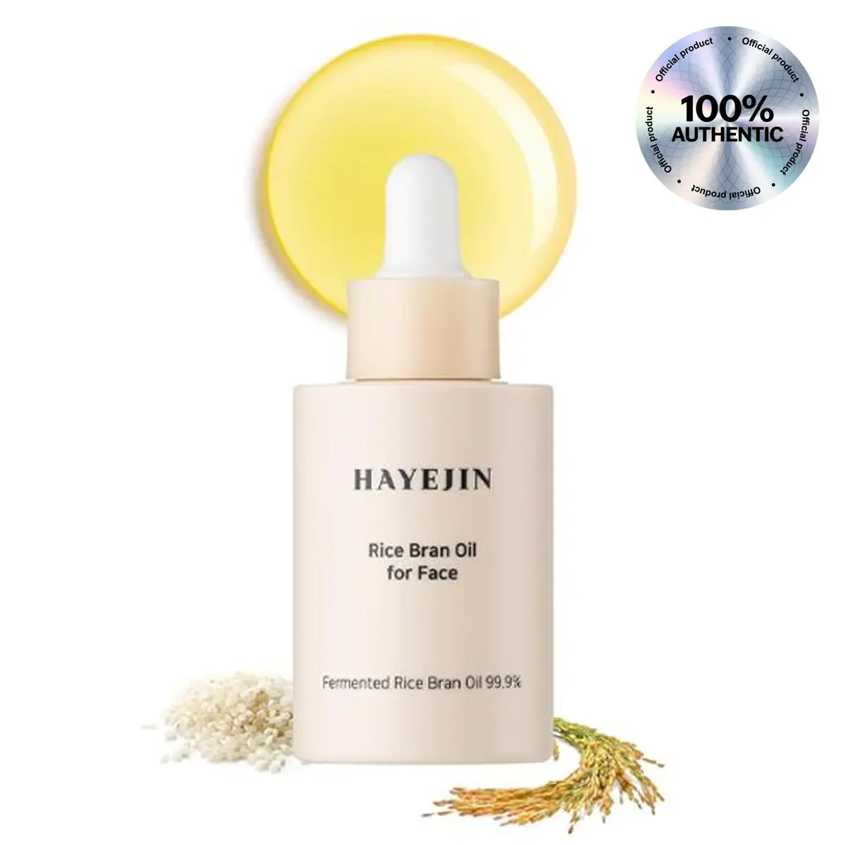 HAYEJIN Rice Bran Face Oil - Official Product Hydrating Face Oil with 99.9% Rice Bran Oil - Vegan Hypoallergenic (1.01 fl oz)