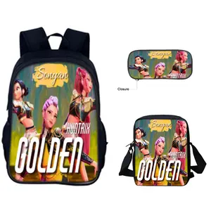 New Huntrix Kpop Print Peripheral Backpack Witch Hunter Group Small and Medium Shoulder Bag Pencil Set daypack chest bag