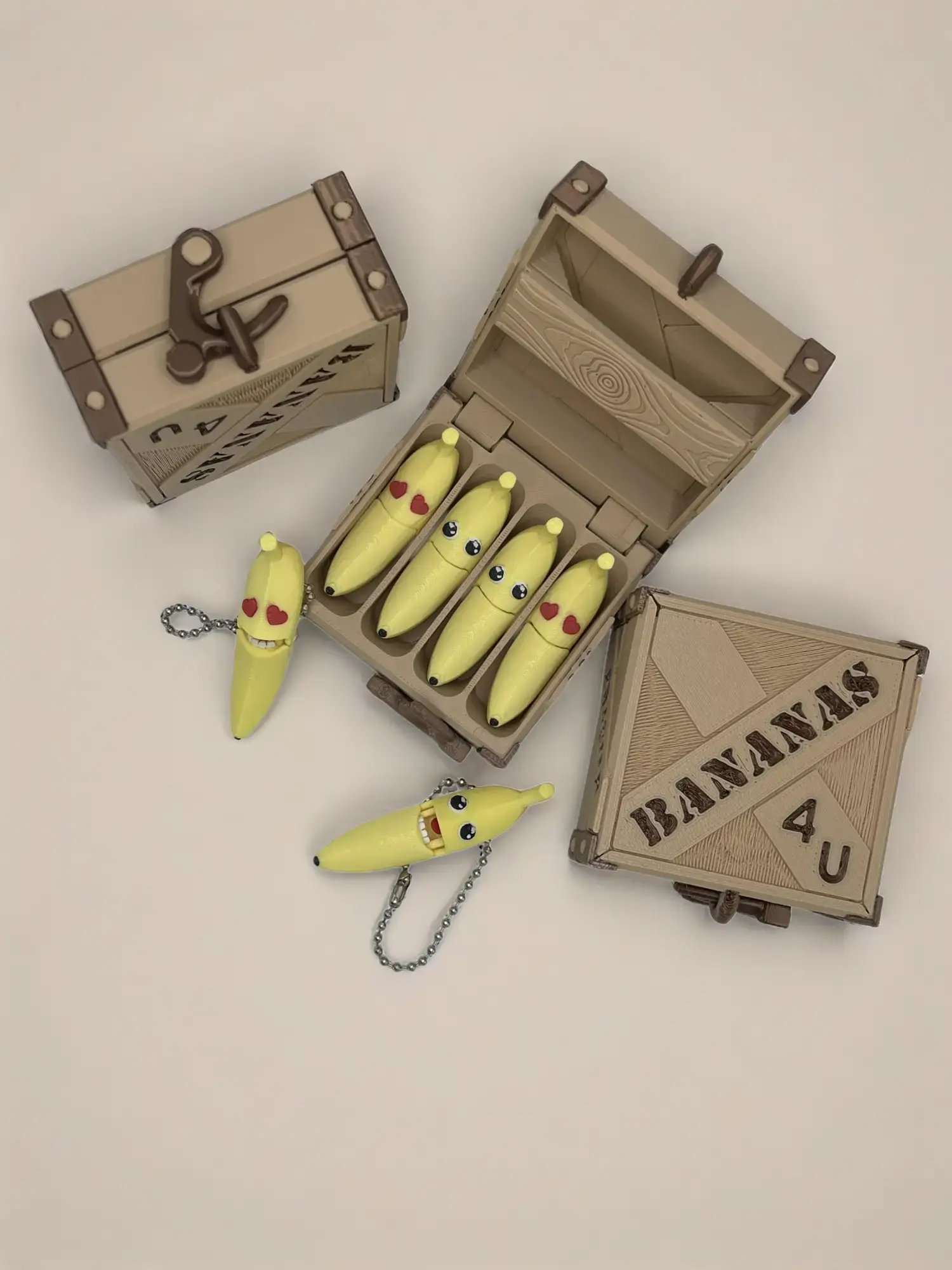 Bananas 4 You Biodegradable Nontoxic Plastic Bag Charm Keychain Gift Set - Attachment for Keys, Backpack Bling for Special Someone