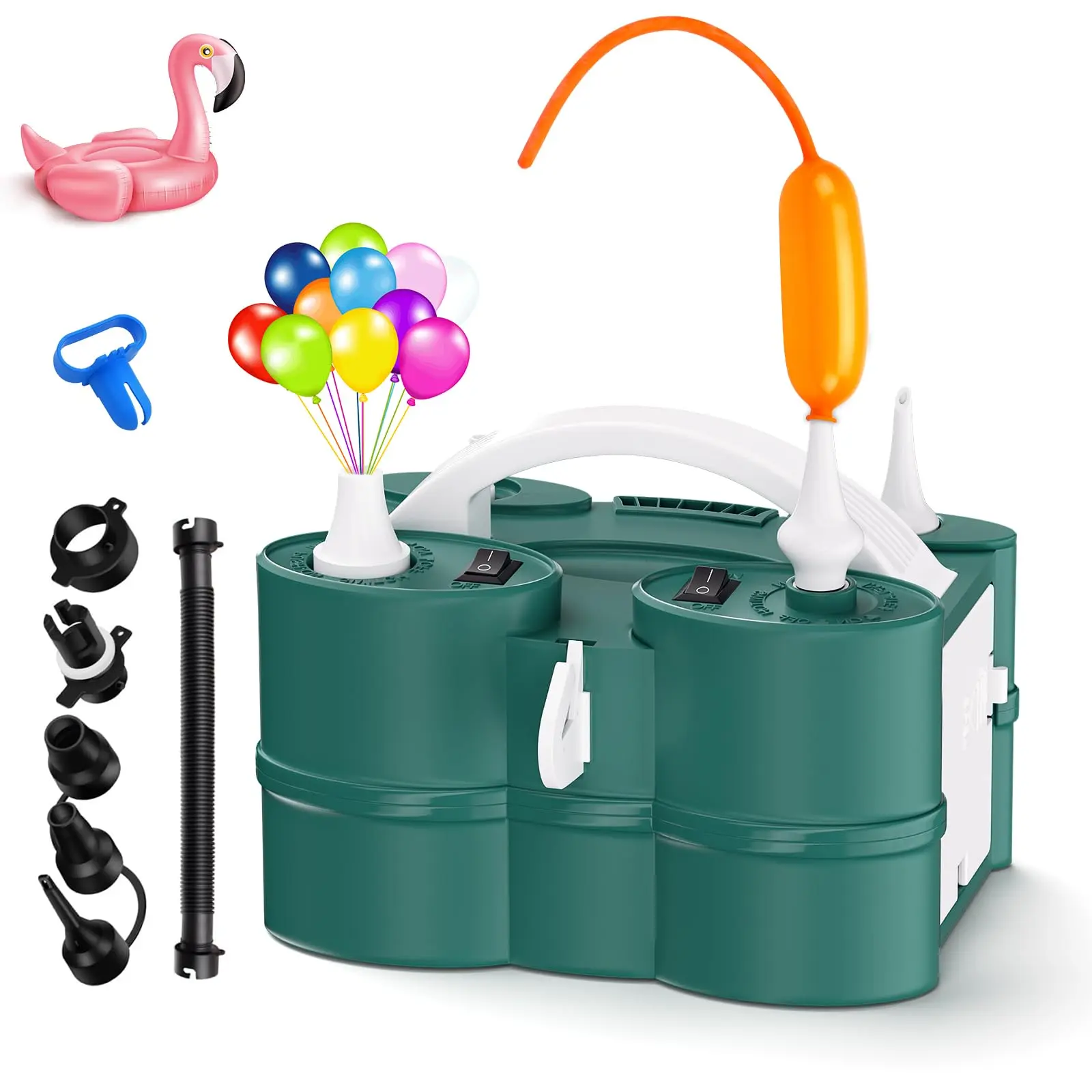 Electric  Pump, Portable Electric  Blower  Air Pump Dual Nozzles 110V 600W  Inflator for Party Decoration   animal balloon pump