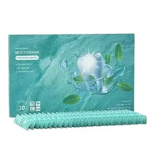Mint-flavored travel portable 30/60-pack mouthwash, travel, portable, mouthwash, oral health