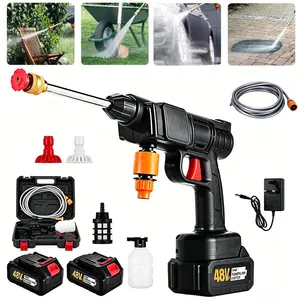 High Pressure Cordless Electric Water Spray Gun, Portable Wireless Car Washing Tool, Quick Connect Nozzles, Heavy Duty for Car Detailing & Outdoor Cleaning