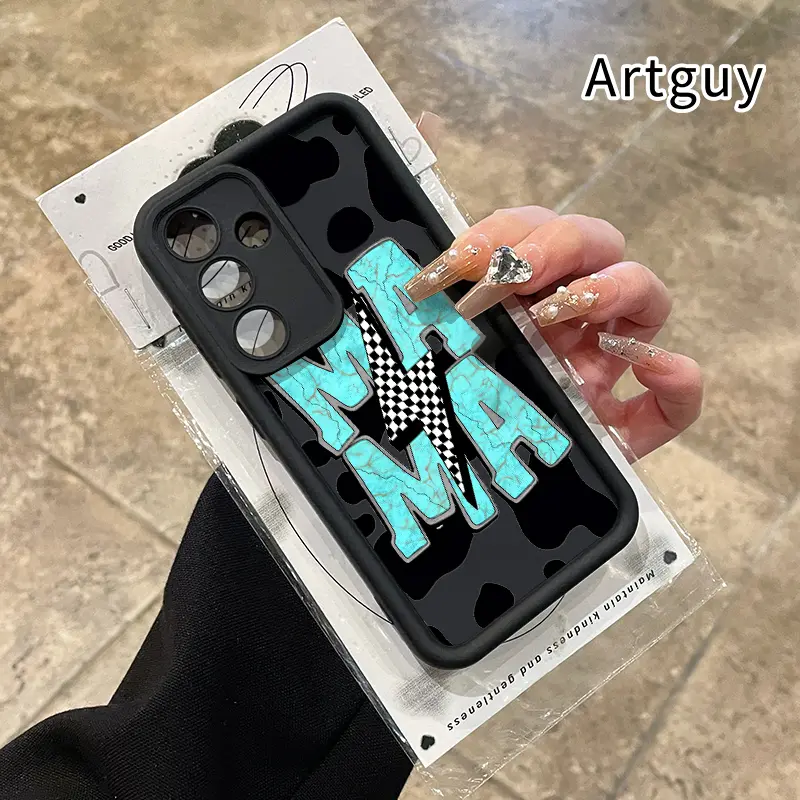 Smartphone Case for Samsung S22, S23, S24, S25 - Cow Skin Advanced Fashion Gift, Anti-Scratch Shockproof Soft Silicone Cover for Handheld Cellphone Devices Protection, Casing, Accessories