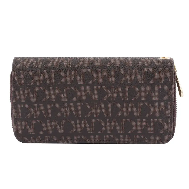 New Double-Zipper Casual Polyurethane Clutch - Wristlet Wallet with Double-Layer Print, Large Capacity for Everyday Phone Storage