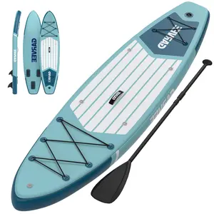 GAOMON Inflatable Paddle Board for Adults, 11 ft Stand Up Paddle Board with Premium Accessories, Non-Slip EVA Deck, Ultra-Light Carry Bag Pump, SUP for Youth & Adults of All Skill Levels,Green