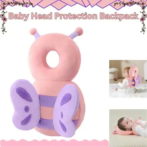 Unisex Baby Head Protection Backpack, Adjustable Toddler Safety Cushion Pad, Head Guard for Crawling & Walking, Pink Baby Travel Gear