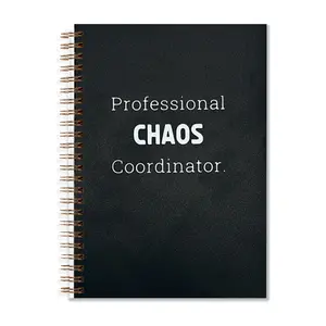 1pc Professional Chaos Coordinator Notebook Journal for Schools Classrooms Note Taking, Work Writing, Christmas Gifts for Women Christian Office Supplies, Aesthetic Spiral Notebook 5.5x8.3in