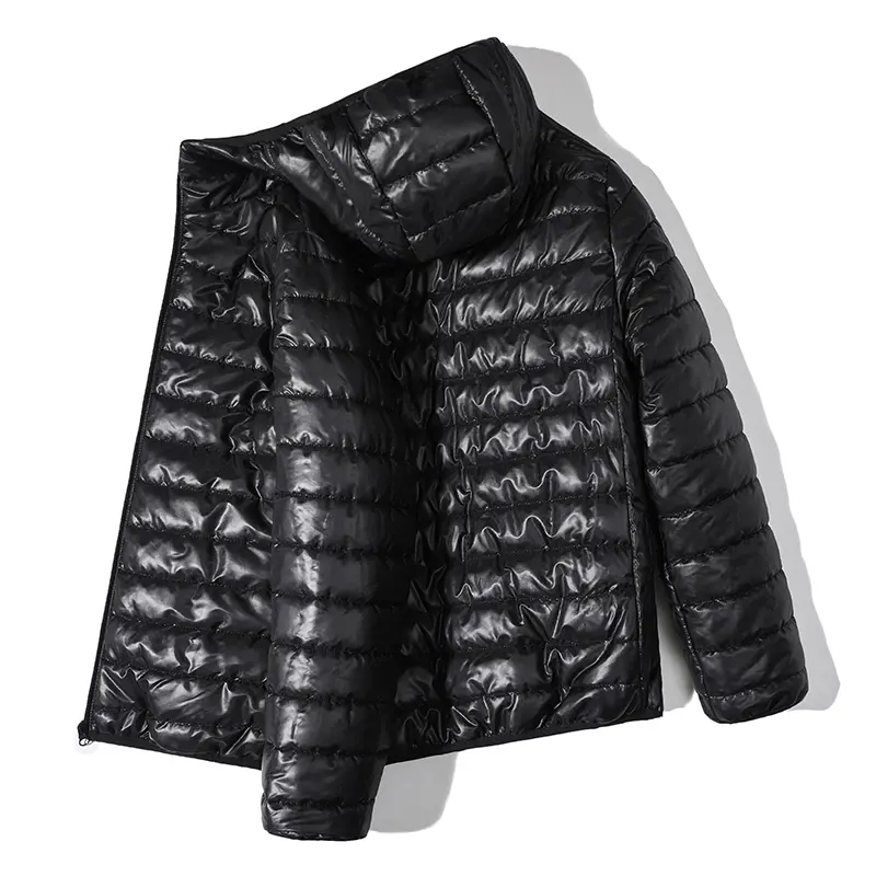 Autumn And Winter Men's Thin Warm Cotton-Padded Jacket With Hood Lightweight Casual Coat For Daily Life Bright Face