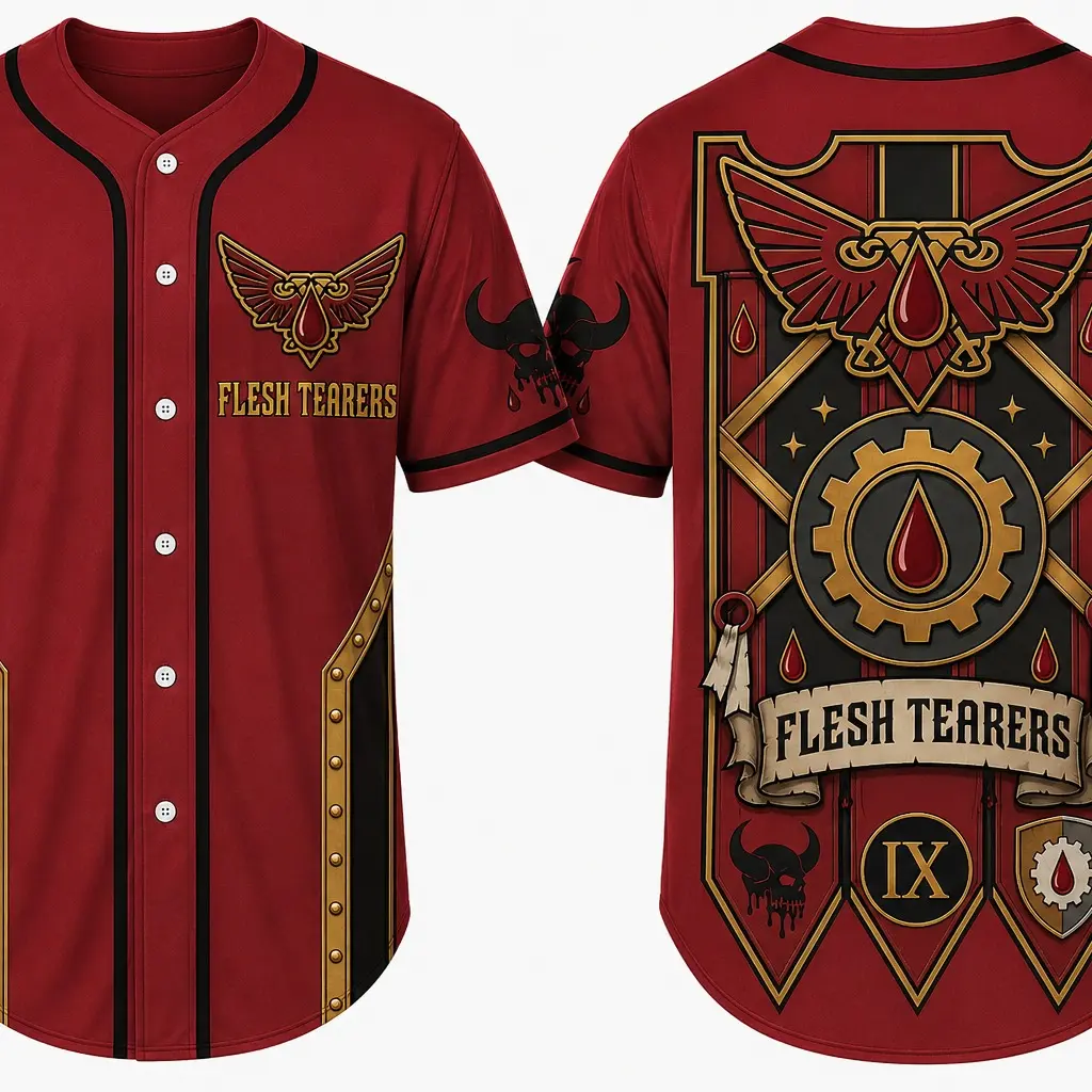 Imperial Space Warrior Baseball Jersey, Sci-Fi Tactical Button Up Shirt for Men & Women, Casual Gamer Apparel