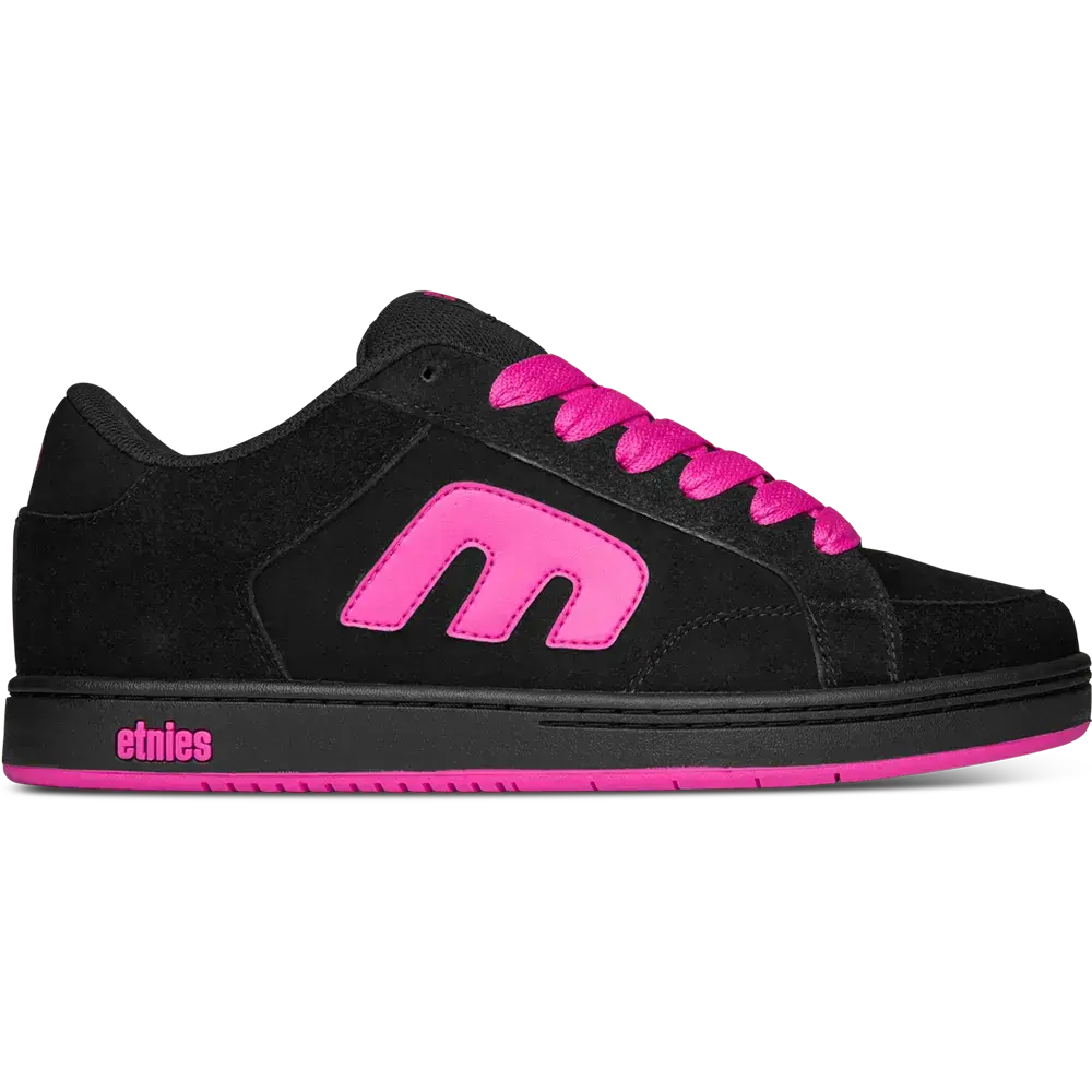 etnies Kingpin 2K Black/Pink Skate Shoes – 2000s Chunky Heritage Reissue  Sneakers, Padded Tongue, Durable and Wide Fit.