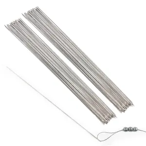 80Pcs Stainless Steel Large Eye Beading Needle, Anti-Error Jewelry Making Tool, Durable Wide Hole Needles for Fine and Coarse Threads, Sewing Supplies Crafts