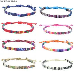 European-Bohemian Style Woven Bracelet — Eco-Friendly, Colorful, and Versatile Cotton-Linen Friendship Cord