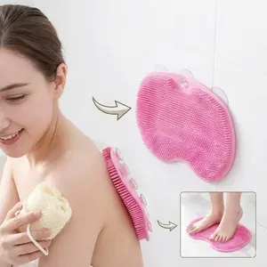 The Ultimate Shower Hack!  Non-Slip Foot Scrubber Mat - Clean & Massage Your Feet Effortlessly (Available in Pink/Blue)