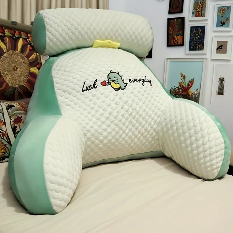 1 Ergonomic Reading Pillow with Adjustable Back Support, Adjustable Backrest, Adjustable Padded Backrest, Soft Lumbar Support for Bed, Sofa, Chair, Breathable Polyester Fabric, Quilted Design, Perfect Gift for Family and Friends on Holidays and Birthdays