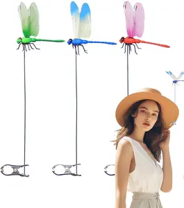 garden metal Dragonflies Clip Bug Repellent - 3D Dragonflies Clips, Deer and Horse Fly Deter rent for Indoor/Outdoor Garden Mosquito Repellent