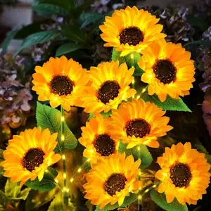 Solar Powered LED Sunflower Garden Lights Set of 1/2/4/6 Pieces Realistic Nighttime Glow for Yard Lawn Patio Porch Waterproof IP65 Energy Efficient Outdoor Lighting Durable Plastic Flowers All Weather Protection