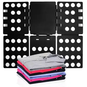 T Shirt Folding Board T Shirt Clothes Folder Laundry Organizer Durable Tool Plastic Easy and  Folding Board for   and Adult to Fold Clothes (Black)