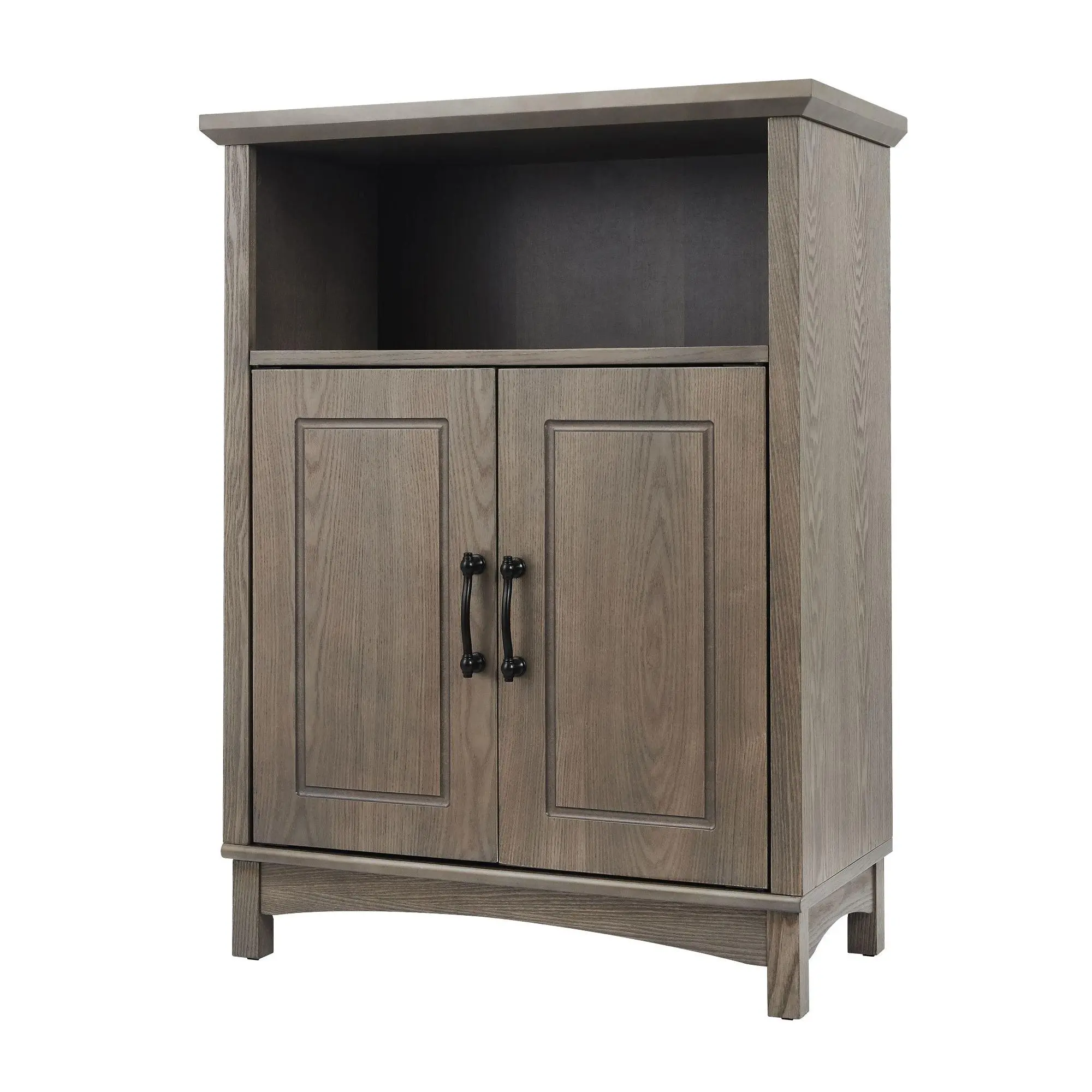 Russell Farmhouse Wooden Floor Cabinet, Salt Oak