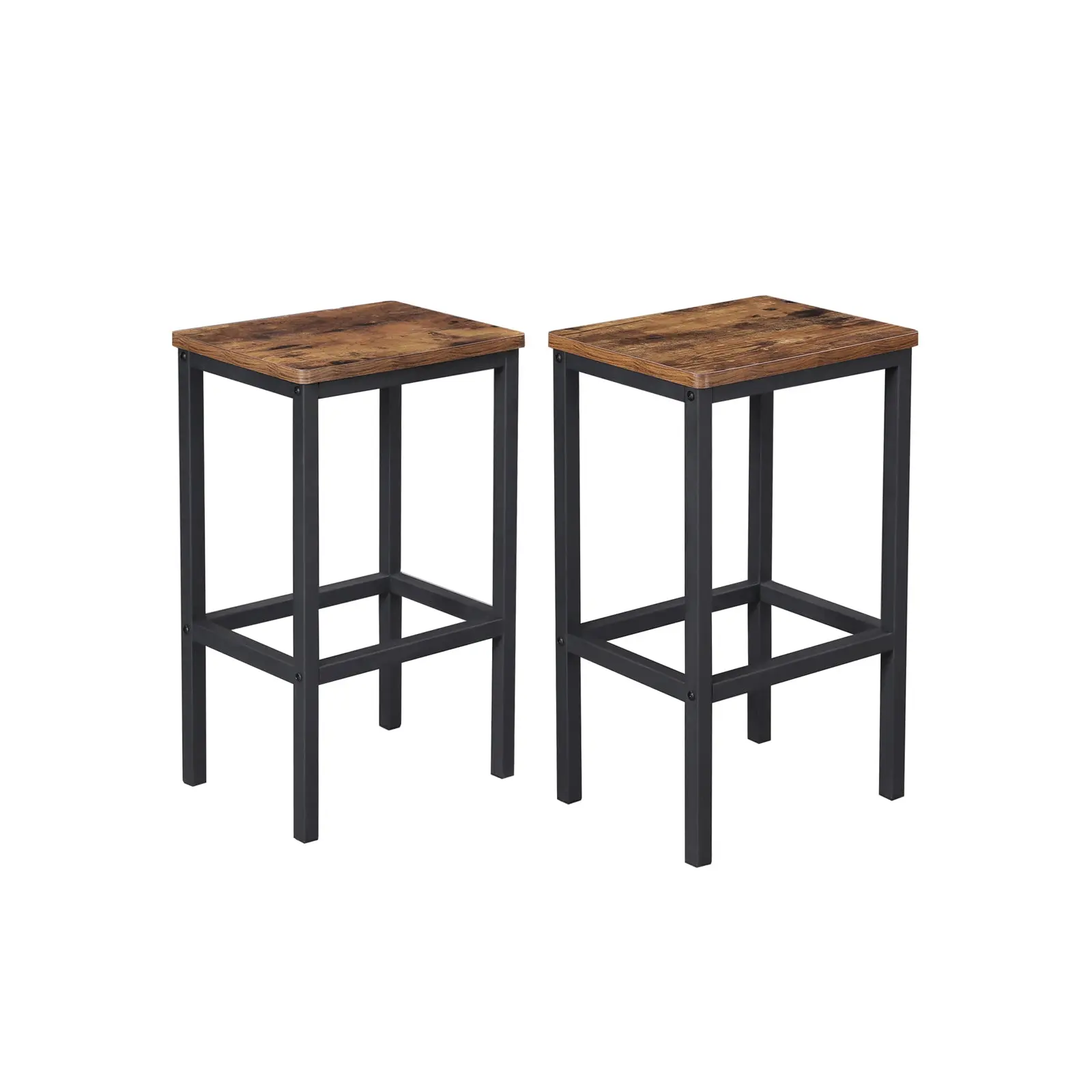 VASAGLE Bar Stools, Set of 2 Bar Chairs, Kitchen Breakfast Bar Stools with Footrest, Industrial in Living Room, Party Room