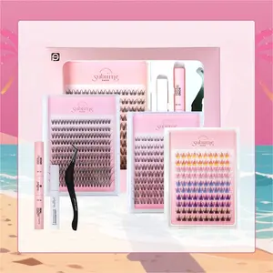 Sublime Paris Individual Cluster False Lashes 100 Clusters & 200 Clusters – Volumizing | Natural | Colored Styles Makeup Eyelashes