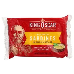 King Oscar Wild Caught Sardines In Dijon Mustard, One Layer, 3.75 oz (106 g)