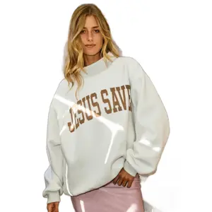 Cross & Jesus Saves Reversible Mock Neck Sweatshirt