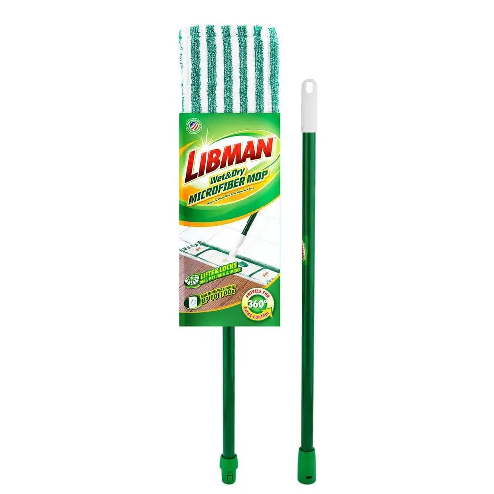 18 in. Microfiber Wet and Dry Flat Mop with 2-Piece Handle