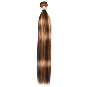 Human hair Bundles Silky Straight 12-30 Inch P4/27 Honey Blonde Highlight Ombre No shedding Tangle Free Glossy Hair bundles