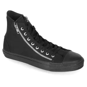 Demonia Men's Deviant-106 Black Canvas Sneakers
