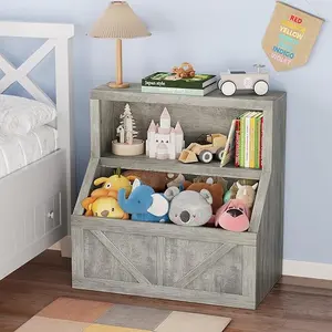 Bookshelf and Toy Storage, Wooden Toddler Bookcase Cabinet With Storage Organizer, Children's Large Cubbies for Playroom Bedroom Nursery Classroom School Kindergarten Daycare