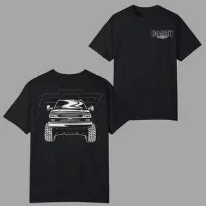 Chevrolet Silverado Truck T Shirt, Bold Front View Pickup Graphic 2 Sides, Classic Off-Road Chevy Bowtie Design Tee for Truck Enthusiasts for Men & Women, 2000s Outfits, Graphic Tee, Summer Deals