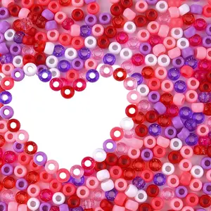 800 count Craft Beads  Pony Beads Romantic Glitter Beads for Decorations DIY Crafts with Storage Box