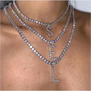 Unisex Tennis Necklace - Perfect Accessory for Any Occasion. *Initial pendant sold separately