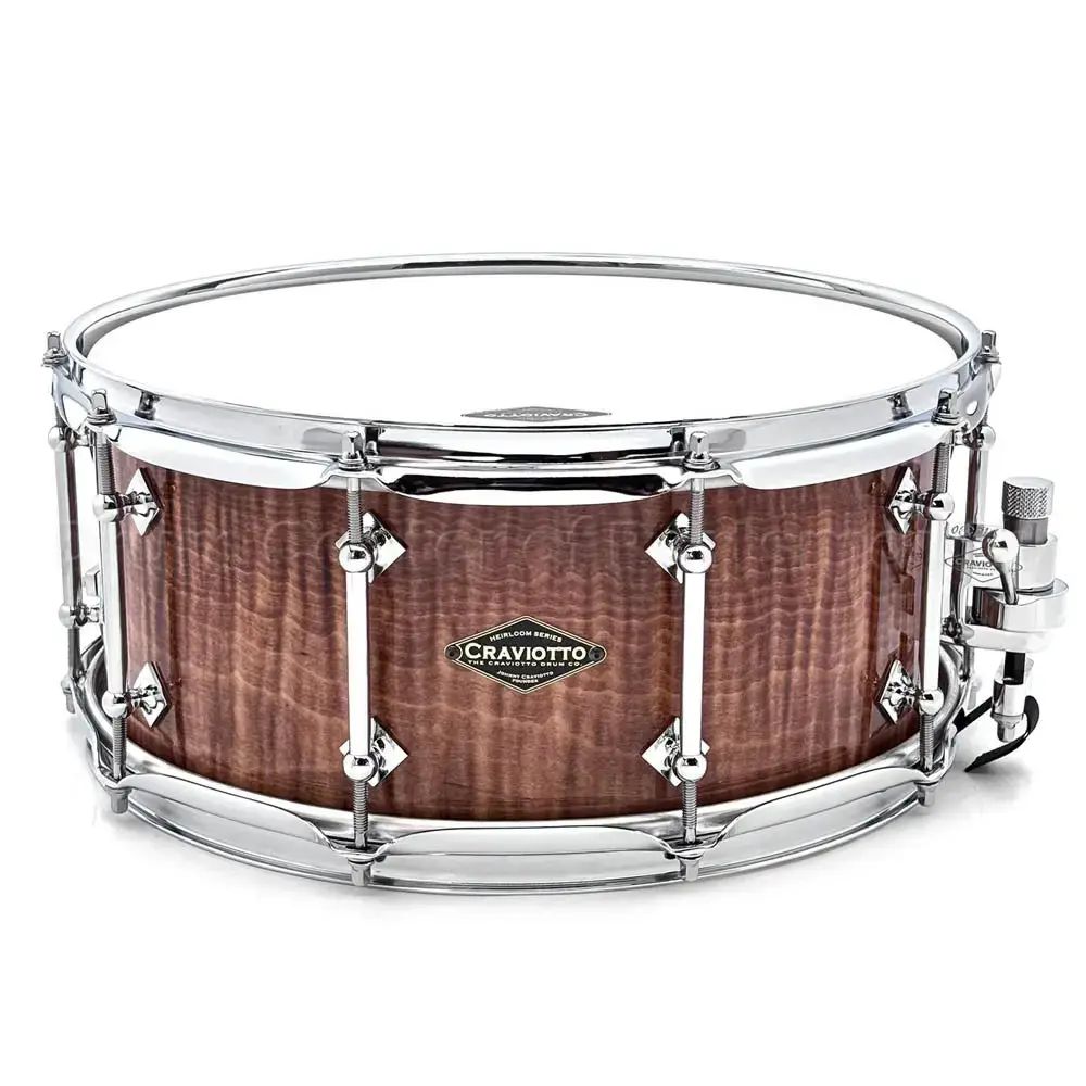 Craviotto Heirloom Figured Curly Maple Snare Drum 14x6 Burnt
