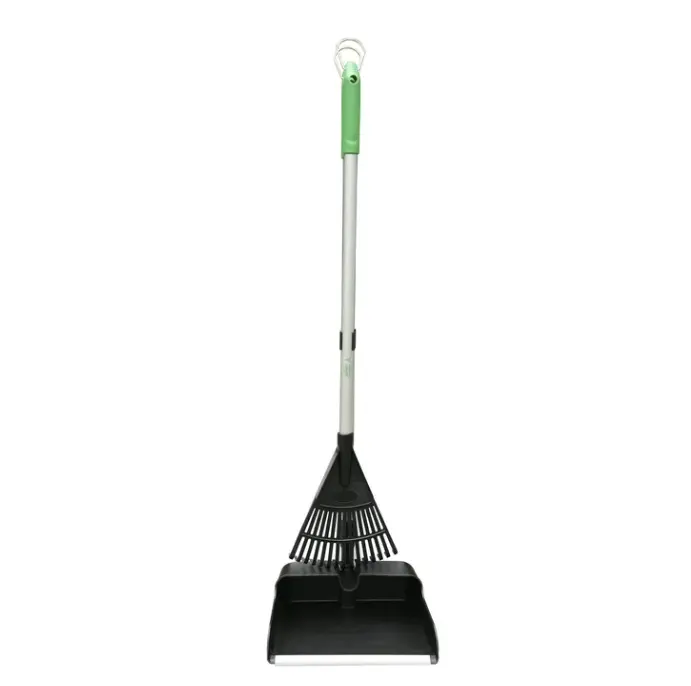 Expert Gardener Fiberglass Handle 2 Piece Multi-Purpose Rake and Foldable Pan Set