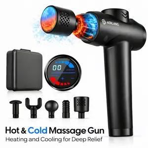 AERLANG Hot & Cold Massage Gun – Dual Temperature Therapy for Deep Tissue Muscle Relief, 7 Heads, Quiet Handheld Massager for Back, Neck, Shoulder, Legs & Feet, Gift for Him