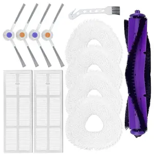Narwal Freo Robot Vacuum Cleaner Replacement Accessories Kit – 1 Main Brush, 6 Side Brushes, 4 Mop Pads, 4 HEPA Filters (Freo-15)
