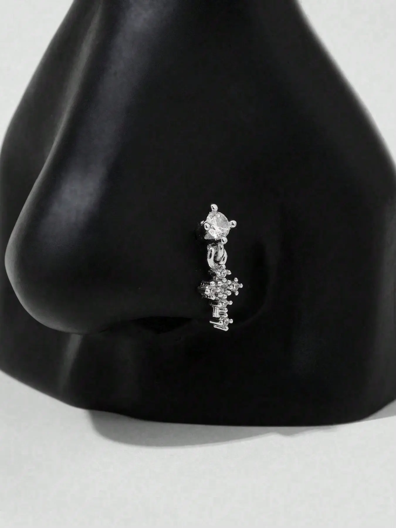 Cross Pendant L-Type Nose Ring, Nose Piercing Jewelry, Body Piercing Jewelry, Piercings Jewelry, Unisex Daily Wear, Fashionable Elegant Accessory, Suitable for Any Occasion, All Seasons