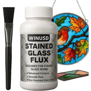8oz Water-Based Liquid Solder Flux for Stained Glass Soldering Supplies, Electrical Solder Repair, Compatible with Copper, Zinc, Lead for Stained Glass Work Tool