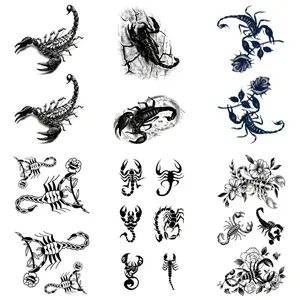 Unique Scorpion Temporary Tattoo Sticker, Herbal Waterproof Magic Tattoo, Lasts 7-15 Days, Suitable for Full Sleeve/Leg Tattoos, Non-reflective for Men and Women