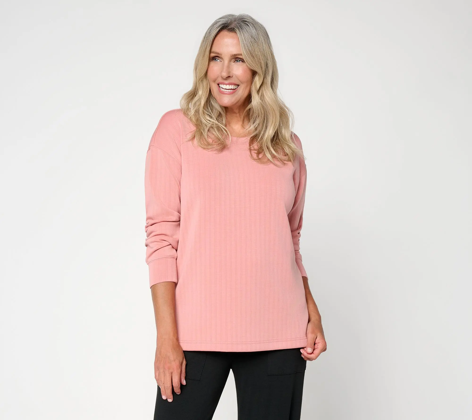 Belle by Kim Gravel ScubaLuxe Rib Classic Sweatshirt