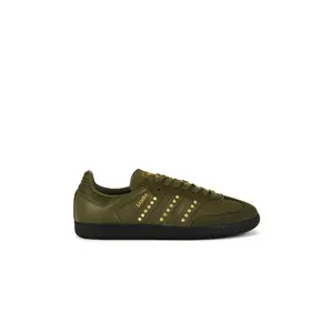 adidas Originals Samba OG Sneakers in Medium Dark Khaki, Olive Strata, & Core Black