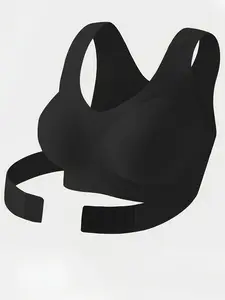 Women's Seamless Push-Up Everyday Bra, Comfortable No-Wire Design, Smooth Material, Solid Color, All-Season Wear, Fashionable Underwear